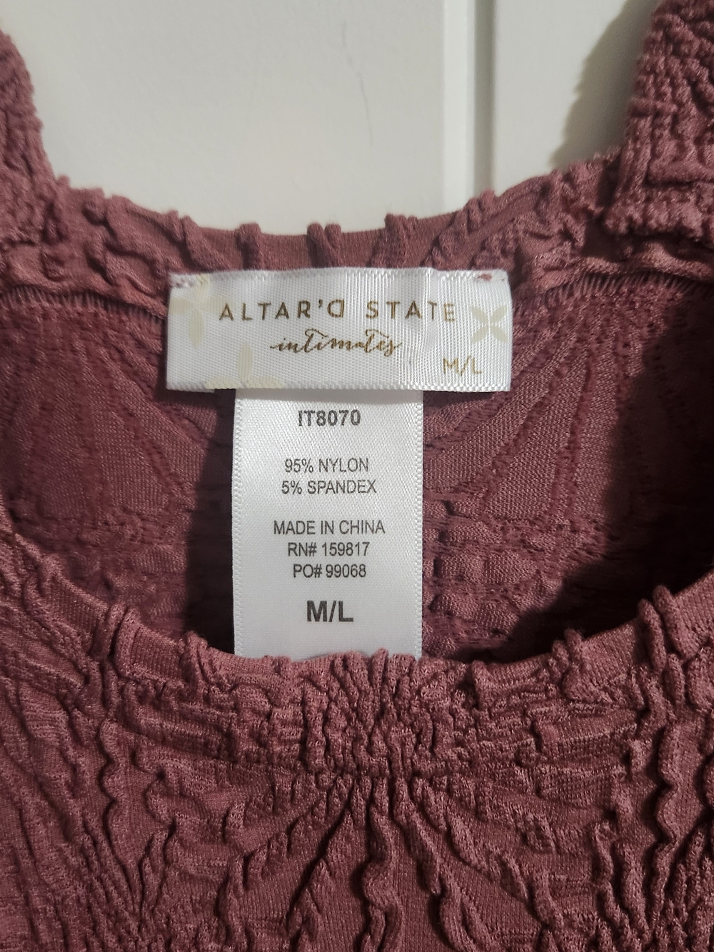 Altar'd State Mauve Smocked Camisole Tank Top